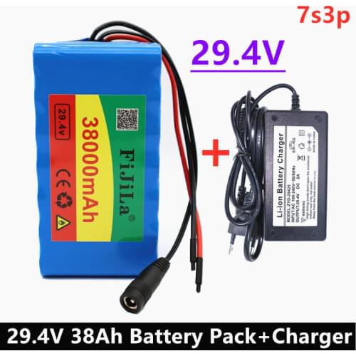 7s3p 24V 38.0Ah 18650 Battery Lithium Battery 29.4V 38000mAh Electric Bicycle Moped /Electric/Li ion Battery Pack with charger