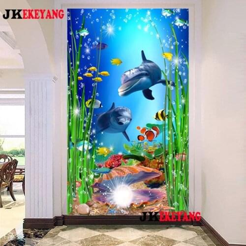 Large 5D Diy diamond painting dolphin Diamond Mosaic Rhinestone Embroidery cross stitch Y3959