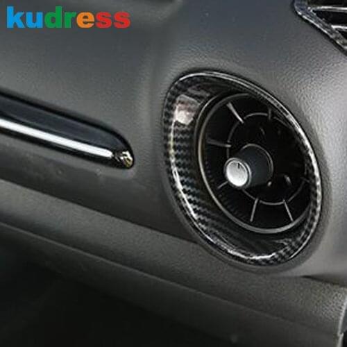 For Kia Cerato Forte K3 2019 2020 2021 Carbon Fiber Side Air Vent Outlet Cover Trim AC Ring Frame Car Interior Accessories 2pcs