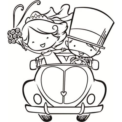 Driving boys and girls Metal Cutting Dies or Transparent Clear Stamp for DIY Scrapbooking/photo album Decorative Card making