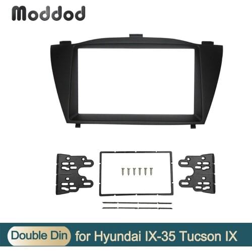 Double Din Fascia for HYUNDAI iX-35 ix35 Tucson Radio Panel Dash Mount Trim Refitting Installation Kit Dashboard Frame Bezel