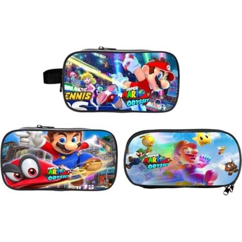 Super Mario Surrounding Large-capacity Double-layer Pencil Case, Multi-function Student Pencil Case, School Stationery