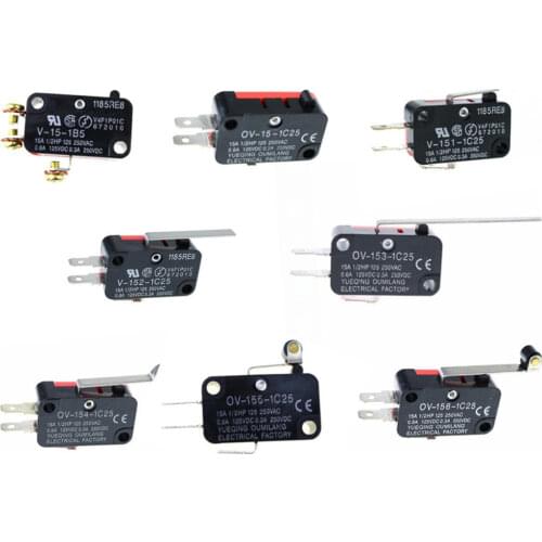 V-151-1C25 V-152-1C25 V-153-1C25 V-154-1C25 V-155-1C25 V-156-1C25 SPDT 1NO 1NC Momentary Actuator Micro Switch
