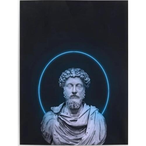 Canvas Hd Prints Pictures Minimalist Neon Wall Art Painting Home Decoration Modular Marcus Aurelius Poster Living Room Framed