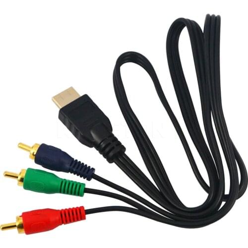 Kebidu 1m 1080p HDMI-compatible male to 3RCA male video audio cable AV Cord Converter Adapter For HDTV TV Set-Box DV DVD Laptop
