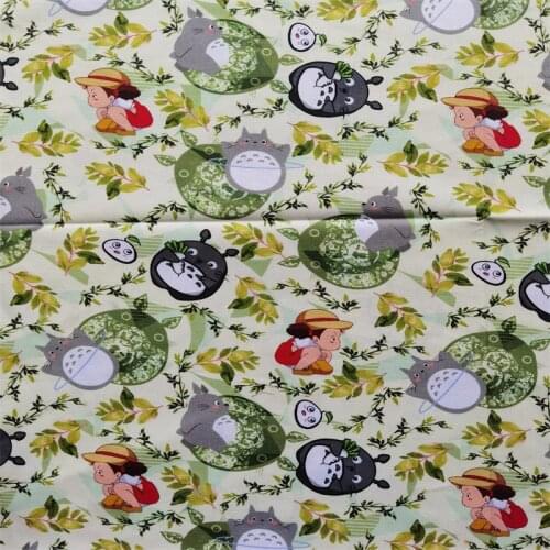 Cartoon Totoro Cats and Friends 100% Cotton Fabric for Boy Clothes Bedding Set Hometextile Cushion Cover Backpack DIY