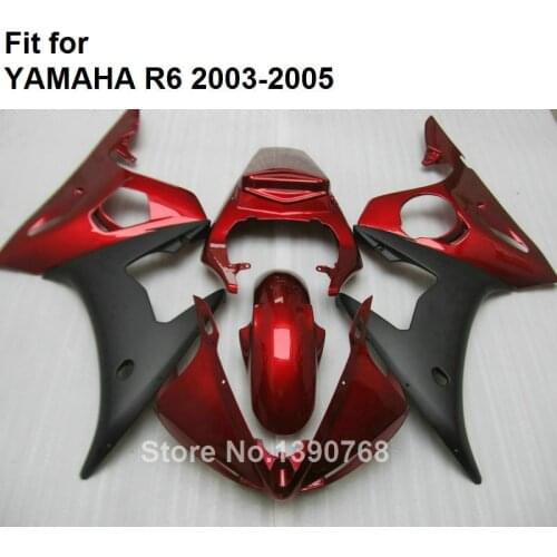 Hot sale fairings for Yamaha YZF R6 2003 2004 2005 wine red black body work parts fairing kit YZFR6 03 04 05 BC25