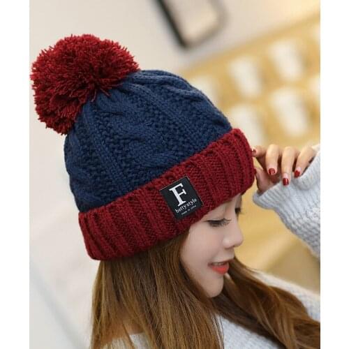 Fashion Korean Pop Autumn Winter Wool Hoods Beanie Thick Warm Hat For Girls Letter Lady Ear Protection Venonat Knit Women Cap