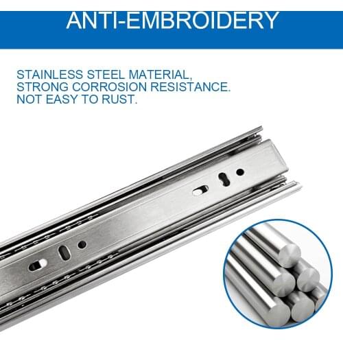 Soft Close Drawer Slides 10-24 Inch Tri-Fold Full Extension Ball Bearing Rails 25-60CM