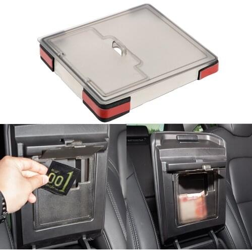 Organizer for Tesla model 3 Stowing Tidying Car Accessories Hidden Transparent Storage Box Car Armrest Box Cover Storage Box