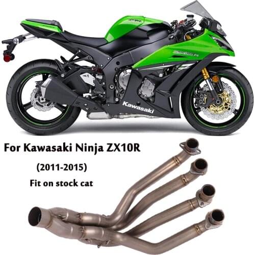 For Kawasaki ZX10R 2011-2015 Titanium Alloy Front Header Pipe Motorcycle Connecting Section Tube Slip On Original Exhaust