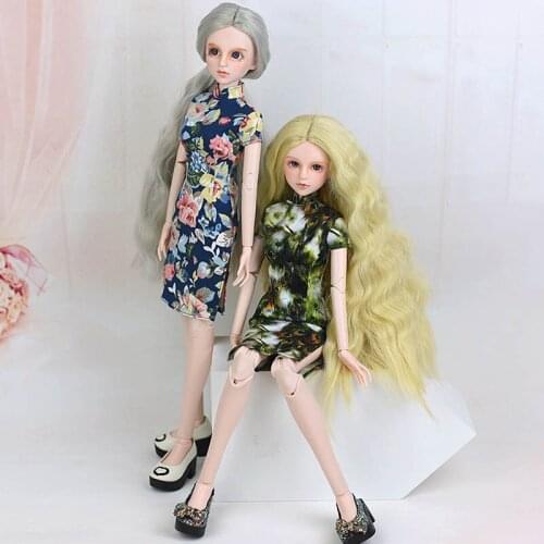 1/4 Doll Handmade Flower Floral Dress For 40-50cm XinYi SD Cheongsam Chinese Traditional Dress Qipao Evening Dresses Outfits