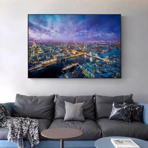 Sydney HArbour Bridge Abstract Canvas Art Paintings London CIty Night Landscape Posters And Prints Cuadros Pictures Home Decor