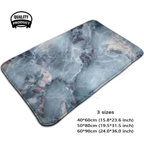 Blue Marble 3D Household Goods Mat Rug Carpet Cushion Luxury Marble Blue Grey Black Gold Stone Lux Exotic Cold Ocean White