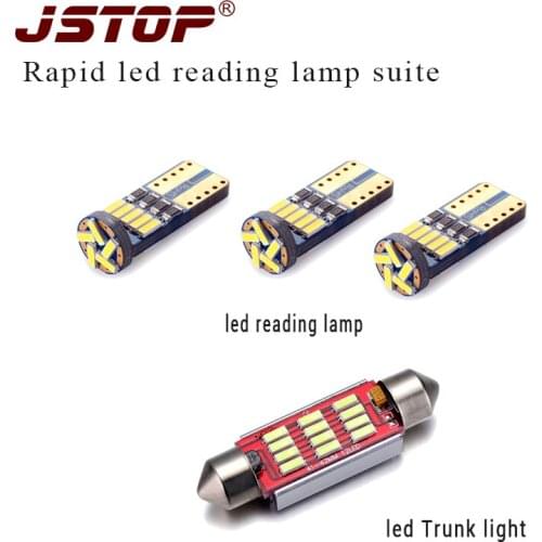 JSTOP 4piece/set Rapid led reading light car Trunk light 12V bulb c5w festoon led Interior lamp canbus w5w t10 led reading bulbs