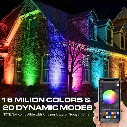 LED Flood Light Outdoor Waterproof Smart Bluetooth APP To Adjust RGB Color 16 Million Light Colors Christmas Spot Lights