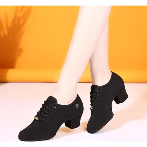 Latin Dance Shoes Ladies Oxford Cloth Teacher Shoes Adult Dance Shoes Soft Bottom Square Dance Sailor Dance Jazz Shoes