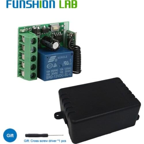 FUNSHION 433MHz DC 12V 1CH RF Relay Module Universal Wireless Remote Control Switch Smart Home Controller Receiver For Gate Door