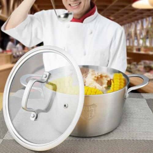 European Style 304 Stainless Steel 2L Thickened Soup Pot Three Layer Structure Plate Applicable To All Kinds of Stoves