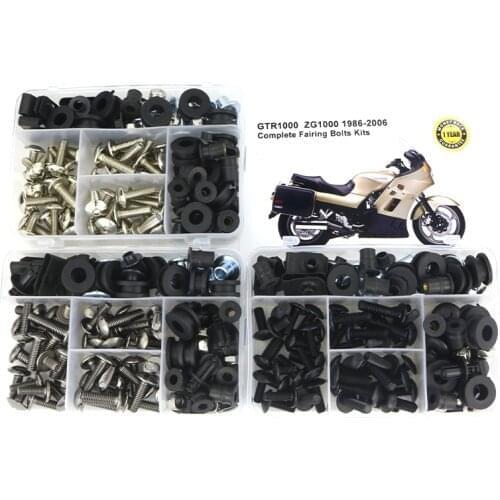 Fit For Kawasaki GTR1000 ZG1000 1986-2006 Motorcycle Complete Full Fairing Bolts Kit Screws Nuts Fairing Clips