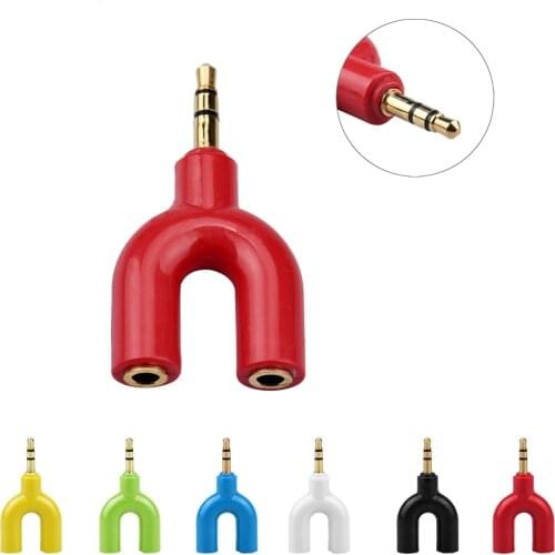 3.5 mm Stereo Audio Y-Splitter 2 Female To 1 Male Cable Adapter for Earphone Headphones Mobile phone Computer MP3