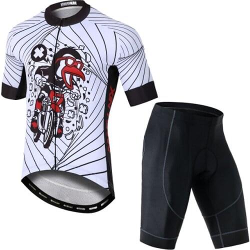 YOCENE White Graphics Bike Clothing Wholesale Soft Shorts Sleeve Wear Cycling Set