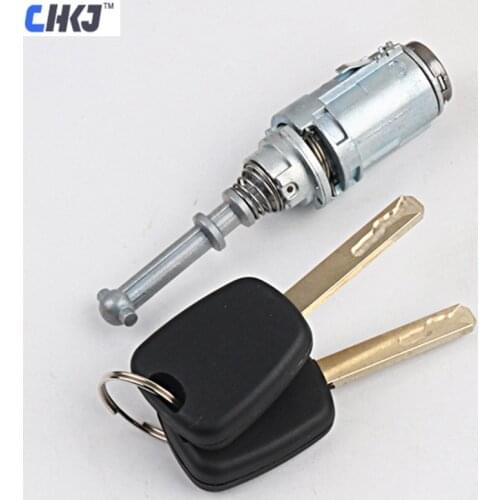 CHKJ Car Left Door Lock Cylinder Locks Accessories For Citroen C2 C3 9170.T9 With 2 Keys Replacement Lock Set Locksmith Tools