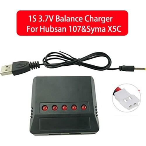 3.7V 5 in 1 Battery Charger Box USB Charger Cable Spare Part for Syma X4 X11 X5C X5SW Hubsan 107 RC Quadcopter Charger Accessory