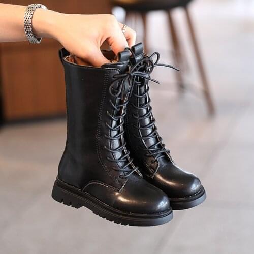 Girls Winter Shoes For Children High Boots 2021 Children Snow Boots Autumn Fashion Martin Leather Boots 3 4 5 67 8 9101112 Years