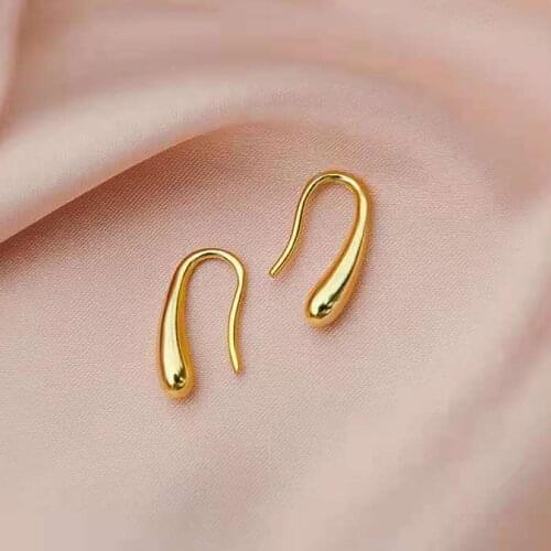 1 Pair S925 Silver Gold Simple Women Girl Water Drop Pendant Earrings Hook Fashion Ear Aretes Jewelry Wholesale Freeshipping