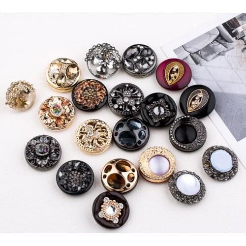 1pcs 38mm black Metal Buttons For Overcoat Clothing Alloy Rhinestone Platypus Sewing Button DIY handmade Handwork Fur Suede