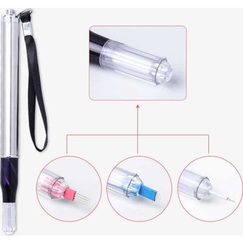 1PC Manual Microblading Tattoo Eyebrow Pen Makeup Tool Blade Holder with LED Light Eyebrow Tattoo Pen Use To Tattoo Needle