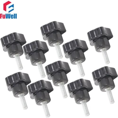 10pcs M5 Thread Star Clamping Knob 25mm Head Dia. 10/15/20/25/30/35/40/45/50mm Thread Length Star Knobs Handle