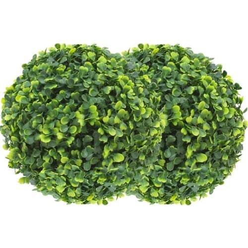 2 PCS 11 Inch Artificial Plant Topiary Ball Faux Boxwood Decorative Balls for Backyard,Balcony,Garden,Wedding Decor