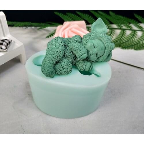 PRZY 3D Pajamas Baby Soap Molds Angel Mold Silicone Gypsum Chocolate Candle Candy Child Mold Cake Tools Clay Resin Moulds