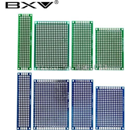 4pcs 5x7 4x6 3x7 2x8 cm 5*7 4*6 3*7 2*8 double Side Copper prototype pcb Universal Board Cave plate Circuit board Green/Blue
