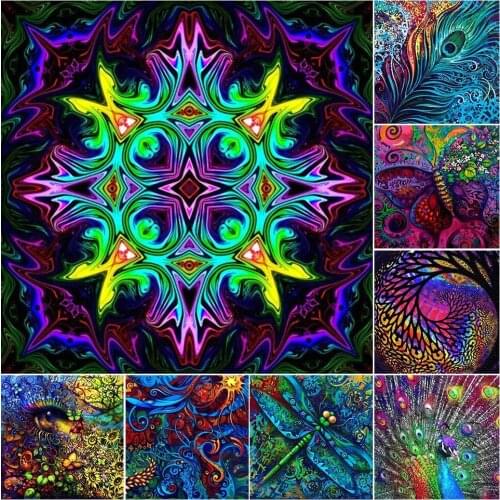 5D DIY Diamond Painting Feather Dragonfly Handmade Hobby Cross Stitch Kits Full Drill Embroidery Mosaic Art Picture home decor