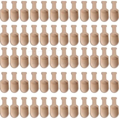 60 x Wooden Mini Scoop Salt Coffee Spoon 9.5x3.4cm Cooking Accessories