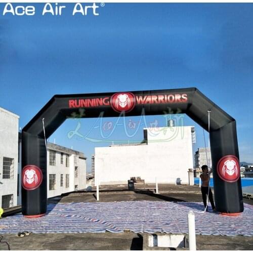 7x4m black inflatable arch,athletic sports running race archway,ceremory tower gate made by Ace Air Art