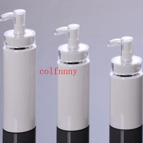 Hot sale 200 pcs/lot 120/160/200ML white press pump for serum/lotion/emulsion/ foundation/gel/essence packing glass bottle