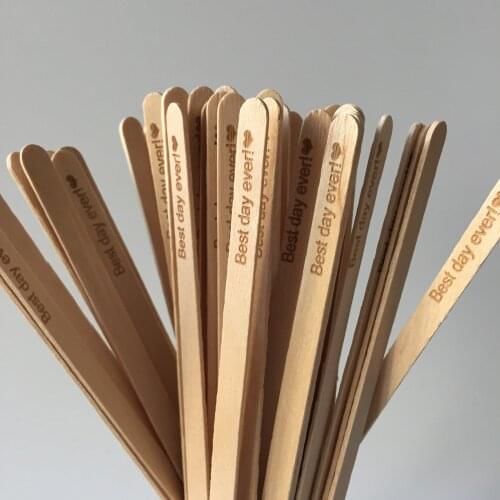 Best day ever vintage wood coffee stirrers engagement bridal shower party hot cold drinking sticks with personalized name date