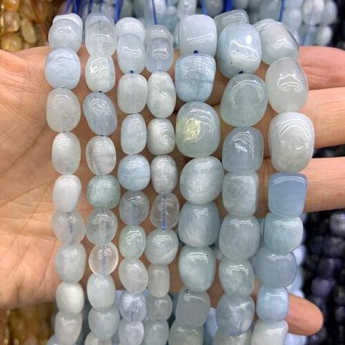 Natural Aquamarines Stone Beads 15'' Blue Irregular DIY Loose Beads For Jewelry Making Beads Necklace Bracelet For Women Men