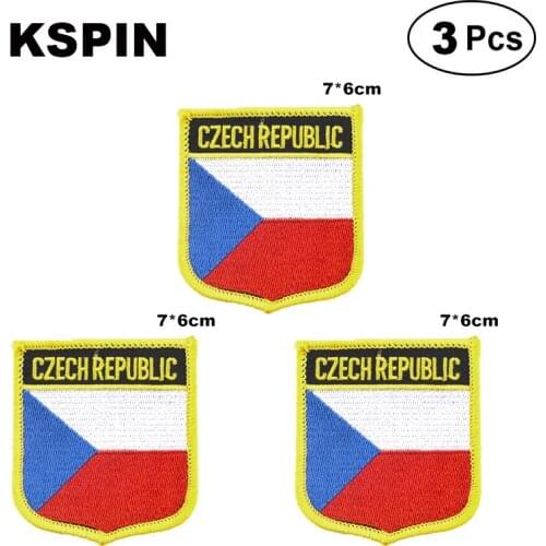 Czech Rep. Shiled Shape flag patches national flag patches for Cothing DIY Decoration