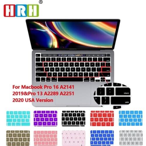 HRH Hot Sell Color Silicone English Keyboard Skin Cover For MacBook Pro 16 Inch 2019 A2141 M1 Chip A2338/A2251/A2289 2020