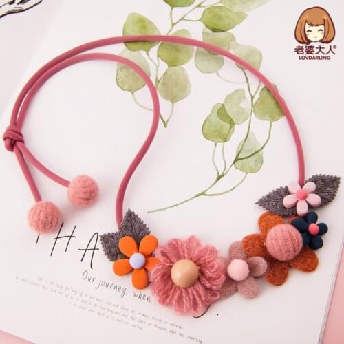 Flower Fairy Autumn and Winter Garland Shape Embedded Pearl Childrens Necklace Versatile Kids' Clothing Ornament Accessories