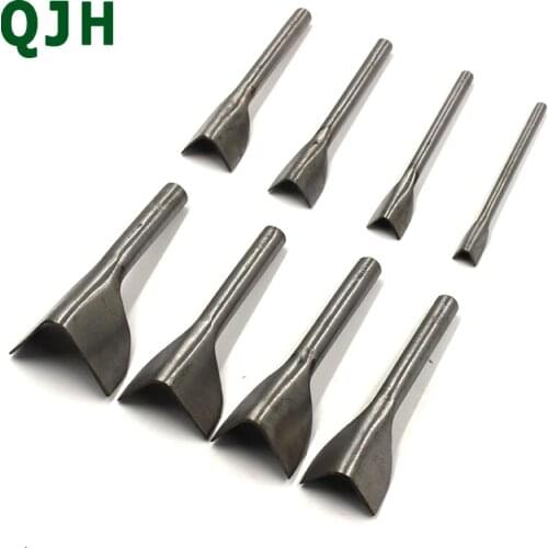 DIY handwork leather tools fine polishing steel V-type punch 10mm-45mm belt tail end V-word punching 8 size round fillet cutting