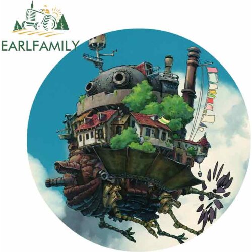 EARLFAMILY 13cm x 13cm for Howls Moving Castle Decal RV Waterproof Air conditioner Car Stickers Windows Personality Decoration