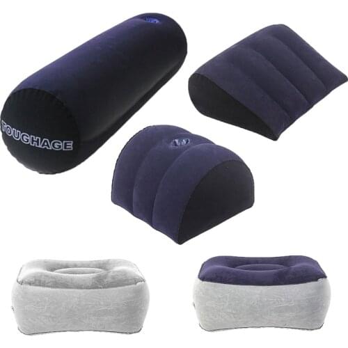 Flocking Inflatable Portable Travel Footrest Pillow Train Plane Practical Travel Massage Furniture Kids Bed Foot Rest cushion