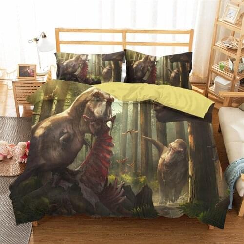 A Bedding Set 3D Printed Duvet Cover Bed Set Dinosaur Home Textiles for Adults Bedclothes with Pillowcase #DG17
