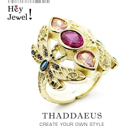 Colourful Ring Dragonfly, 2021 Spring Brand New Happiness and Freedom Bihemia Gift Fine Jewerly For Women In 925 Sterling Silver